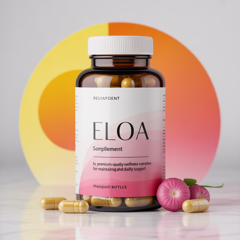 Eloa Daily Balance Complex bottle illustration on gradient background